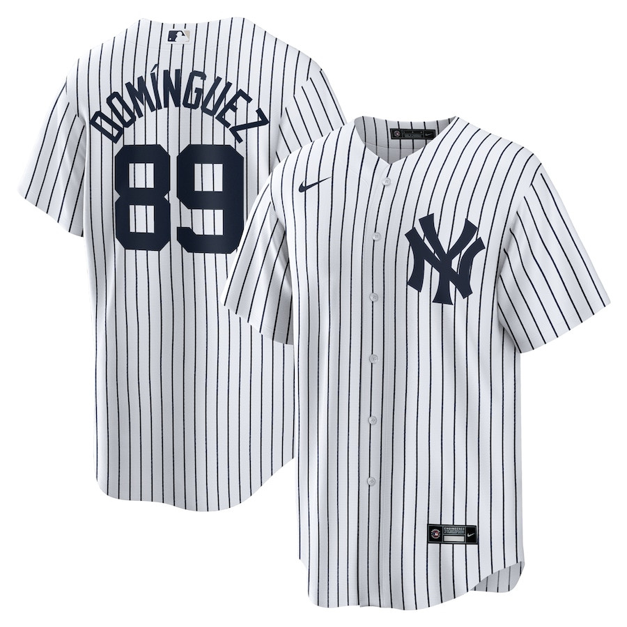 Jasson Dominguez 89 New York Yankees Home Men Jersey - White