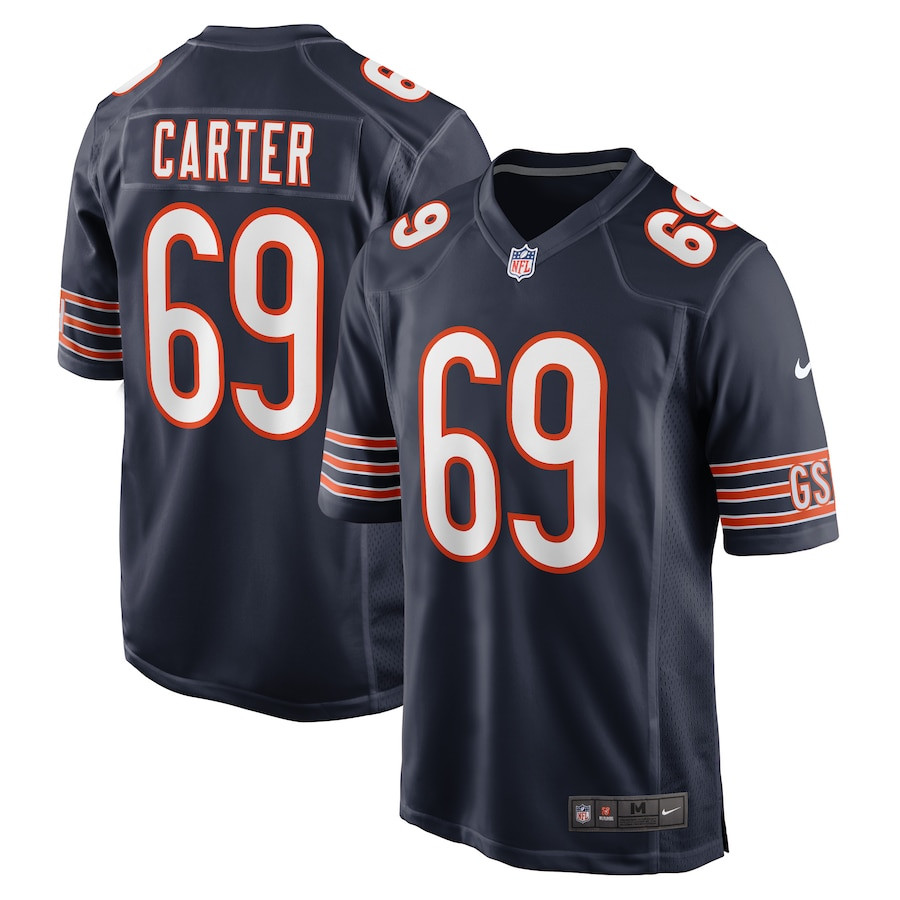 Ja'tyre Carter 69 Chicago Bears Game Men Jersey - Navy Js9519