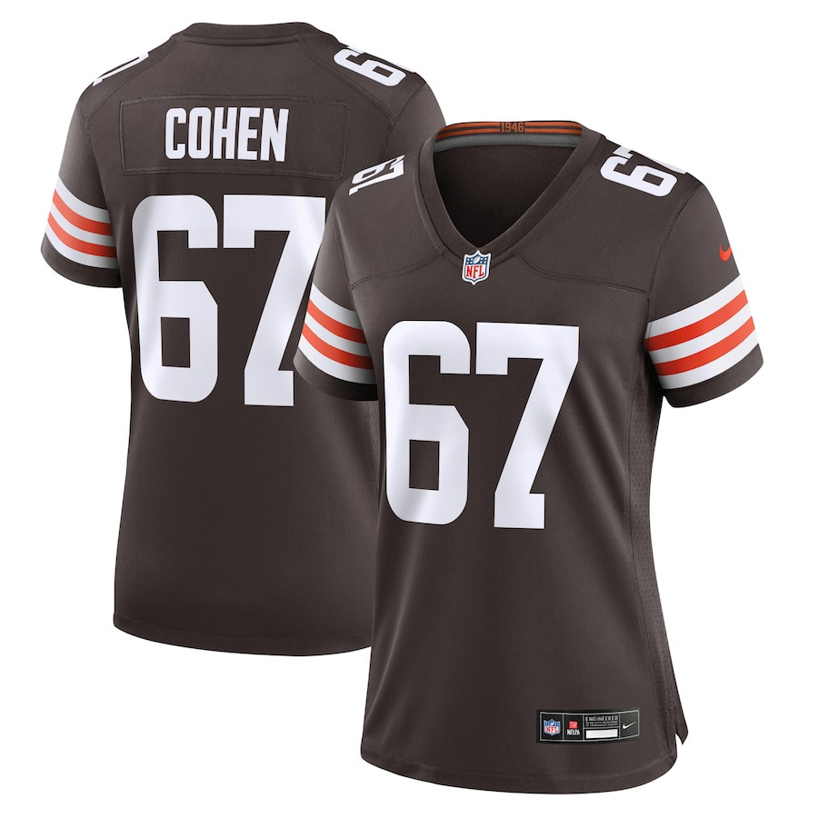 Javion Cohen 67 Cleveland Browns Women's Game Jersey - Brown Js1308