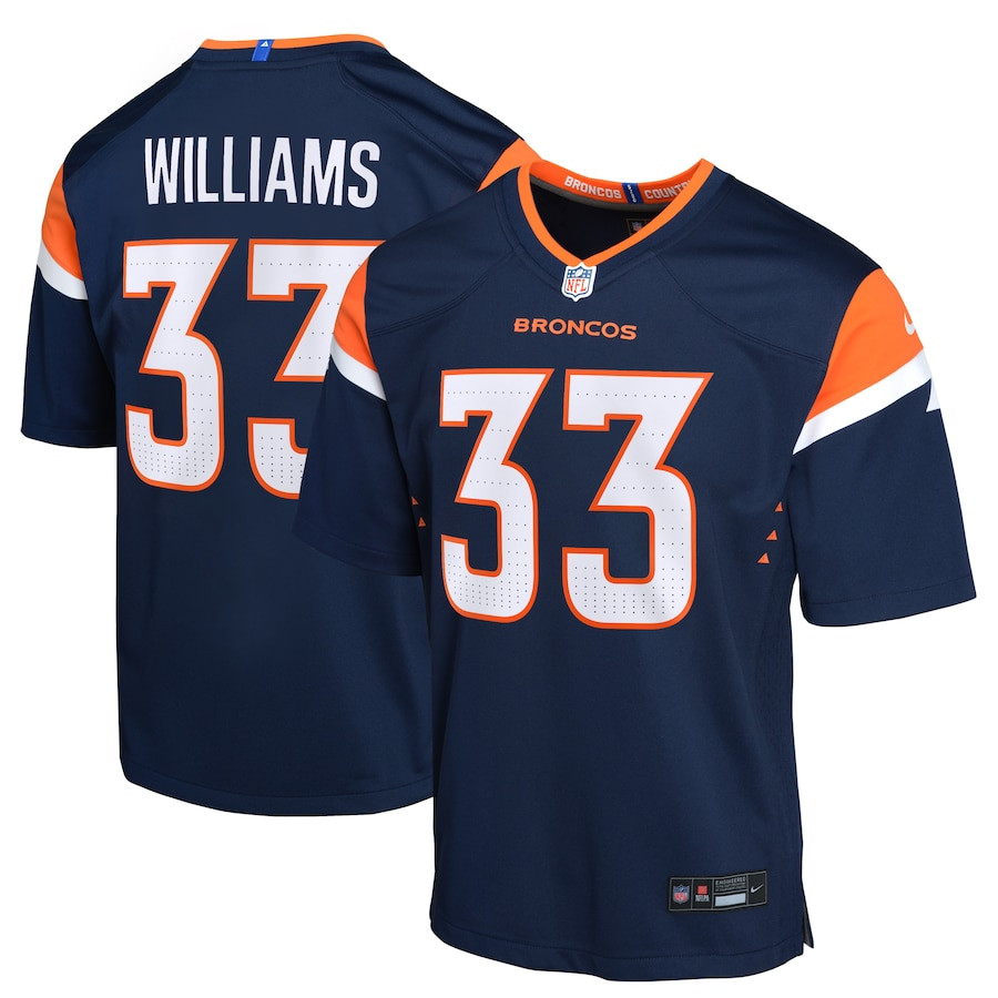 Javonte Williams 33 Denver Broncos Alternate Game Youth Jersey - Navy Js2202