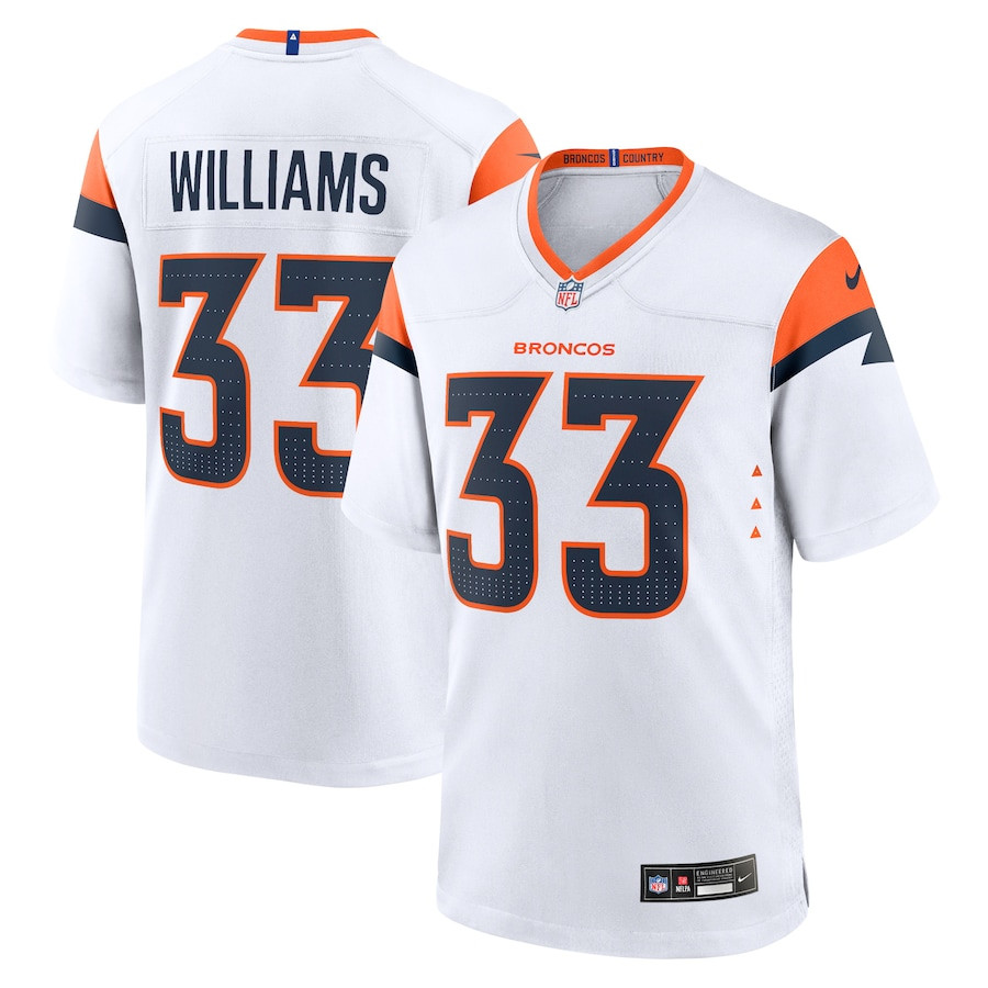 Javonte Williams 33 Denver Broncos Game Men Jersey - White Js9616