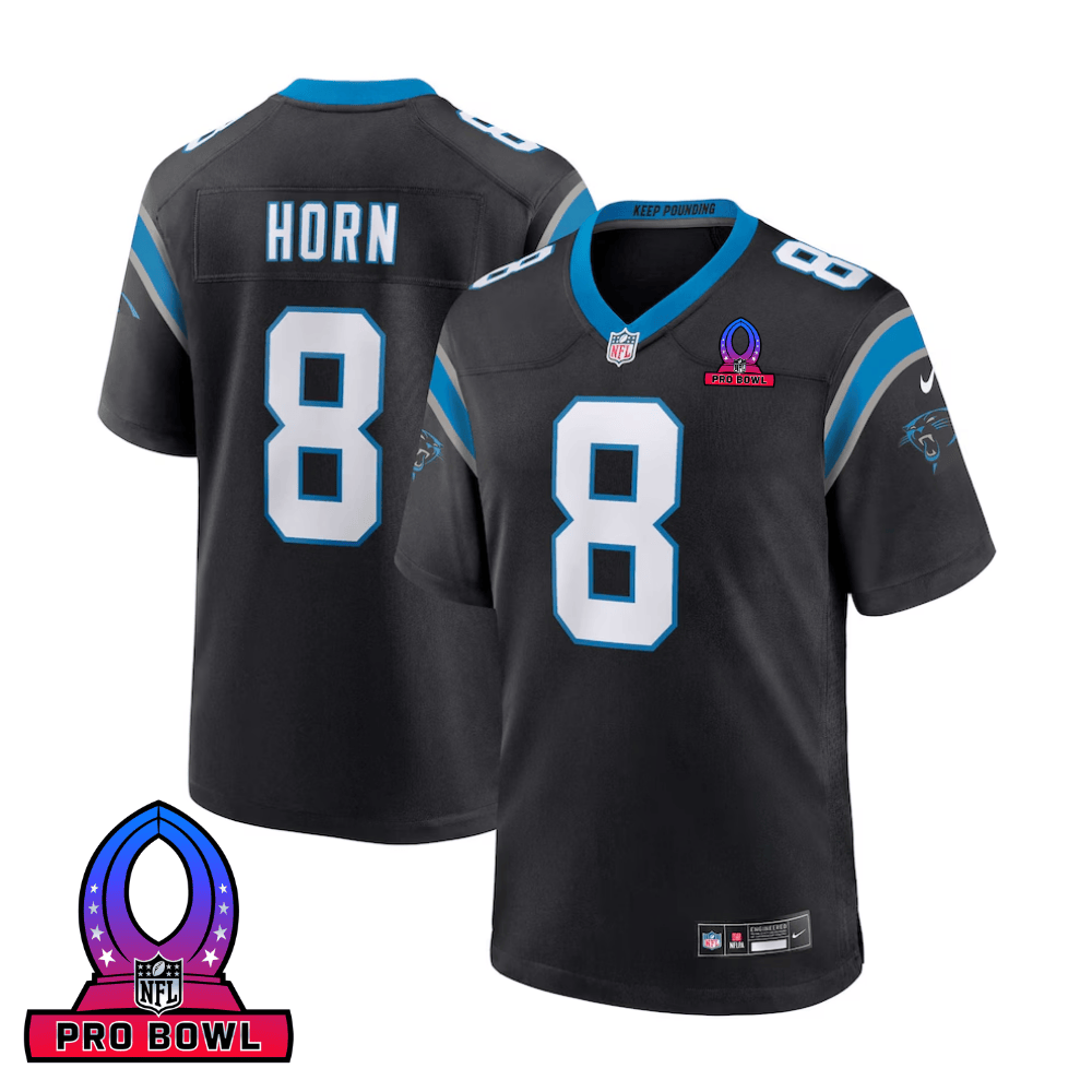 Jaycee Horn 8 Carolina Panthers 2025 Pro Bowl Patch Game Men Jersey - Black Js6690