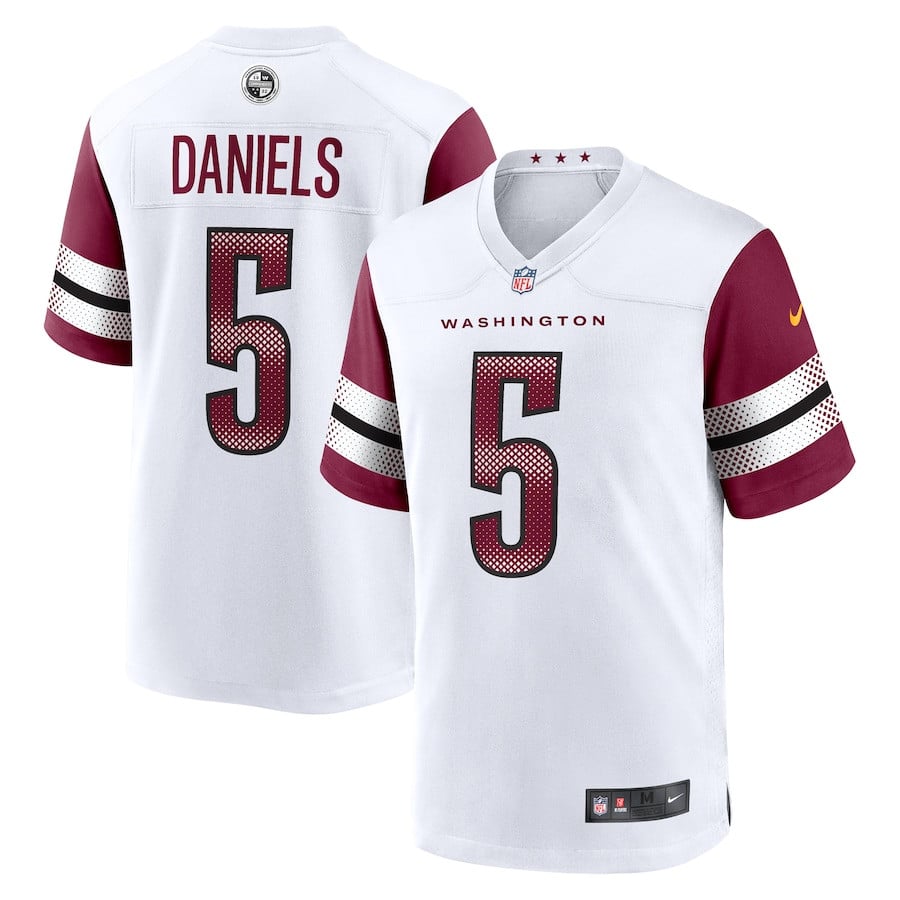 Jayden Daniels 5 Washington Commanders Player Game Men Jersey - White Js1986