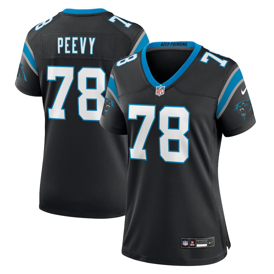 Jayden Peevy 78 Carolina Panthers Game Women Jersey - Black Js1684