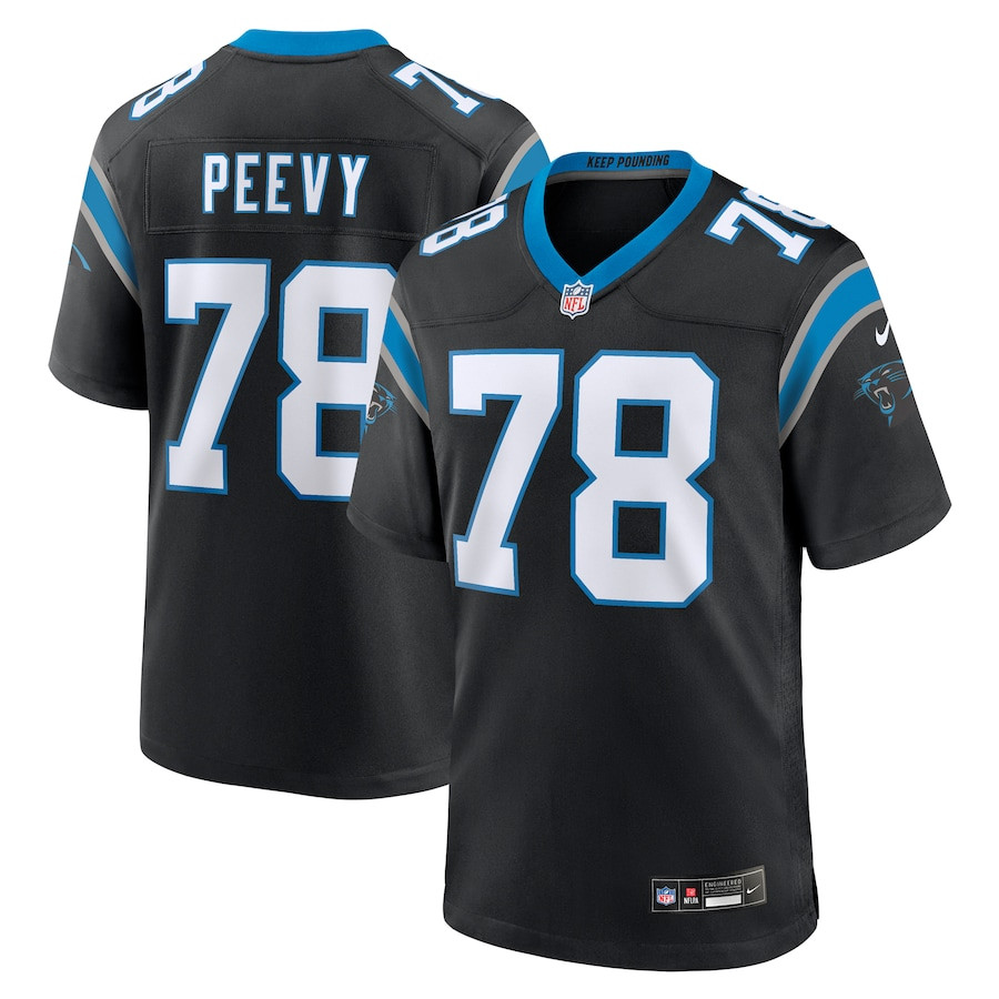 Jayden Peevy 78 Carolina Panthers Team Game Men Jersey - Black Js5092