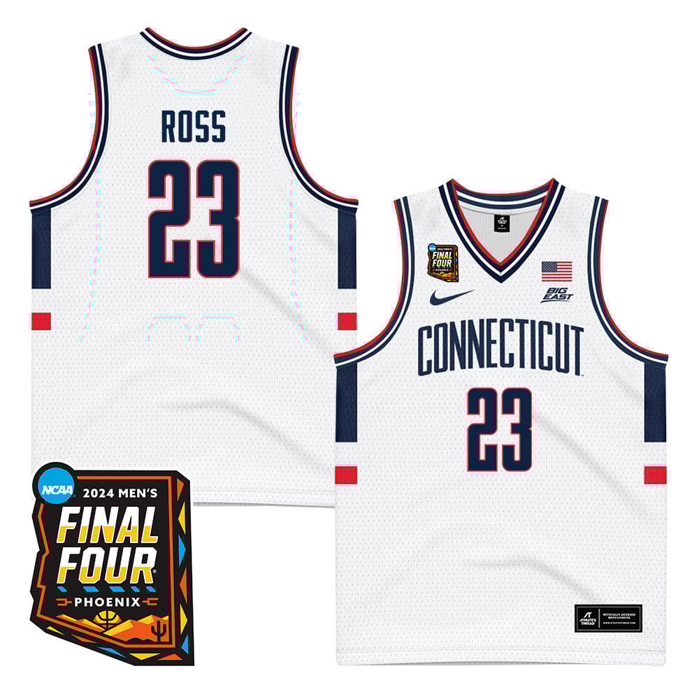 Jayden Ross 23 Uconn Huskies 2024 Final Four Patch Men's Basketball Jersey - Unisex Jersey