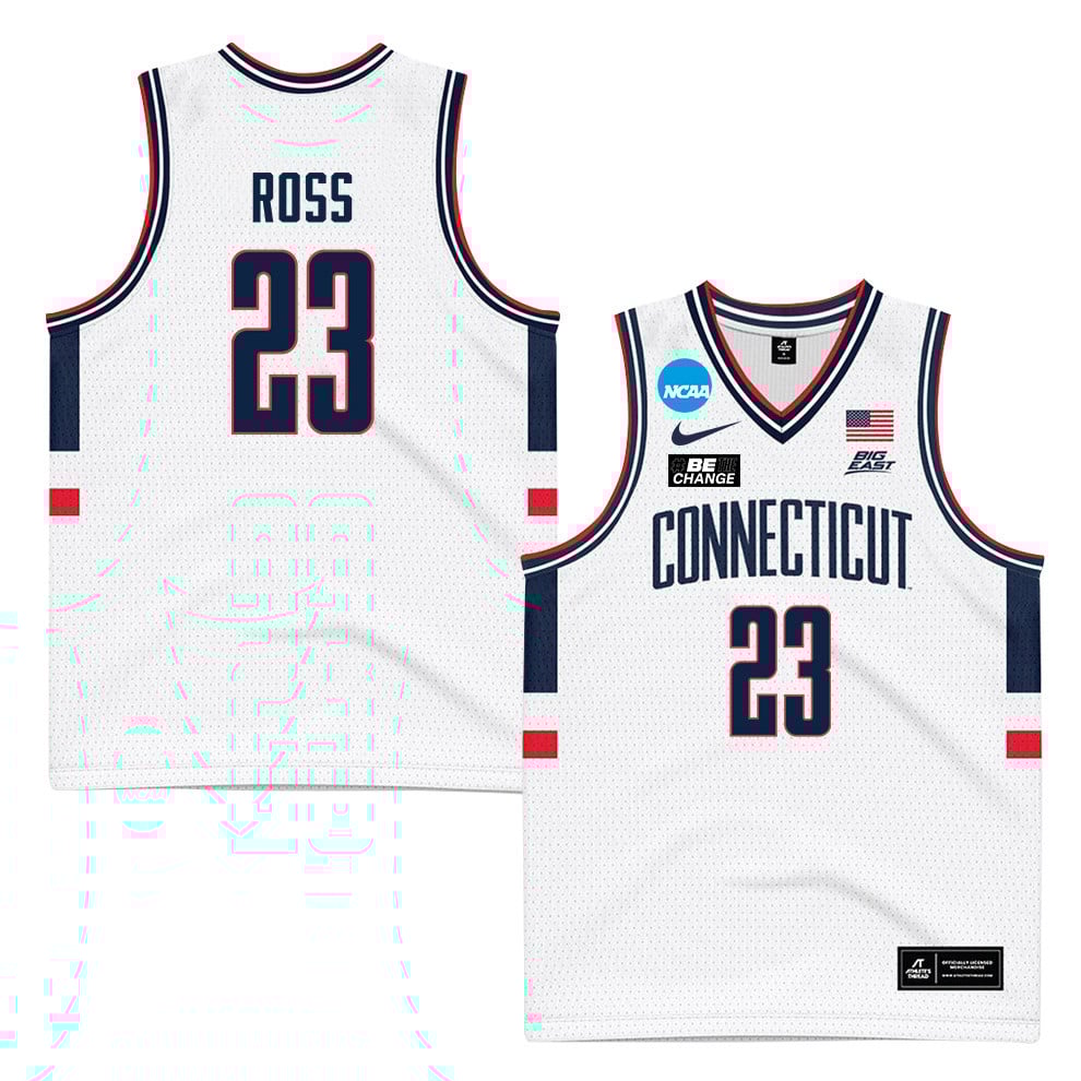 Jayden Ross 23 Uconn Huskies 2024 Men's Basketball Jersey - White, Unisex Jersey