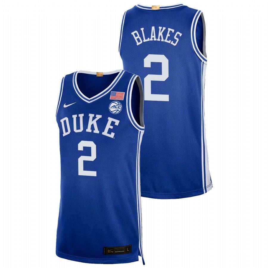 Jaylen Blakes 2 Royal Duke Blue Devils 2023 College Basketball Jersey