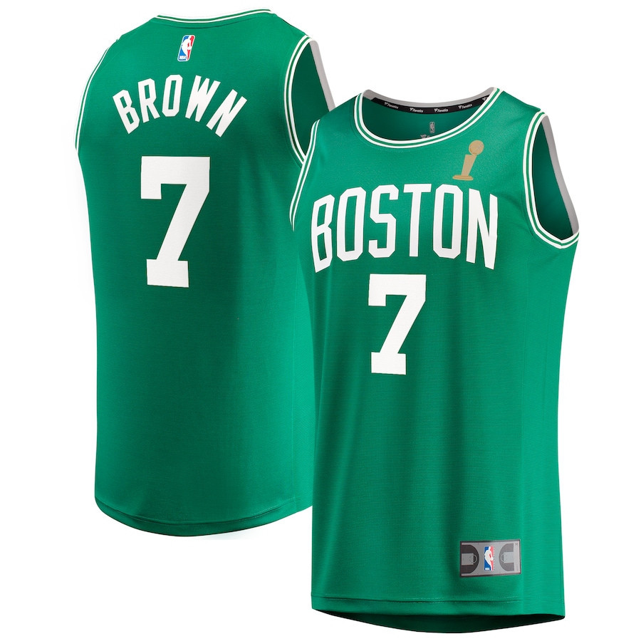 Jaylen Brown 7 Boston Celtics 2024 Finals Champions Jersey - Kelly Green - Icon Edition