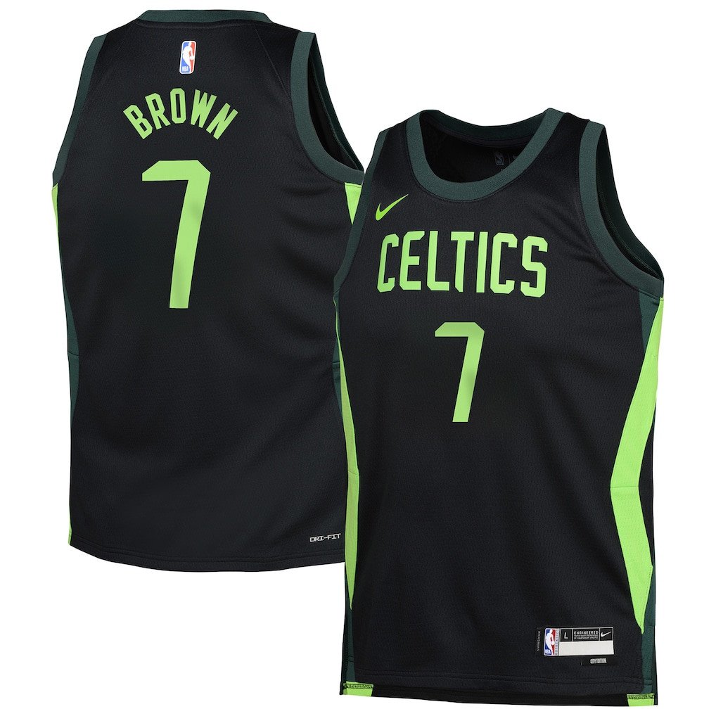 Jaylen Brown 7 Boston Celtics 2024/25 Swingman Player Youth Jersey - City Edition - Black