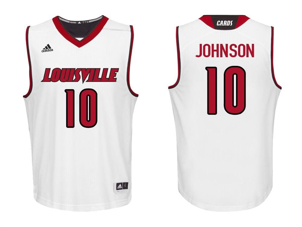 Jaylen Johnson 10 White College Basketball Louisville Cardinals Jersey