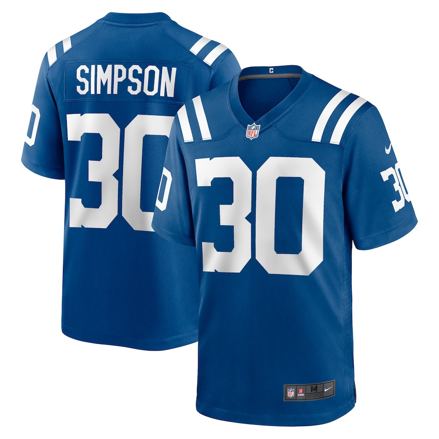Jaylin Simpson 30 Indianapolis Colts Game Men Jersey - Royal Js7394
