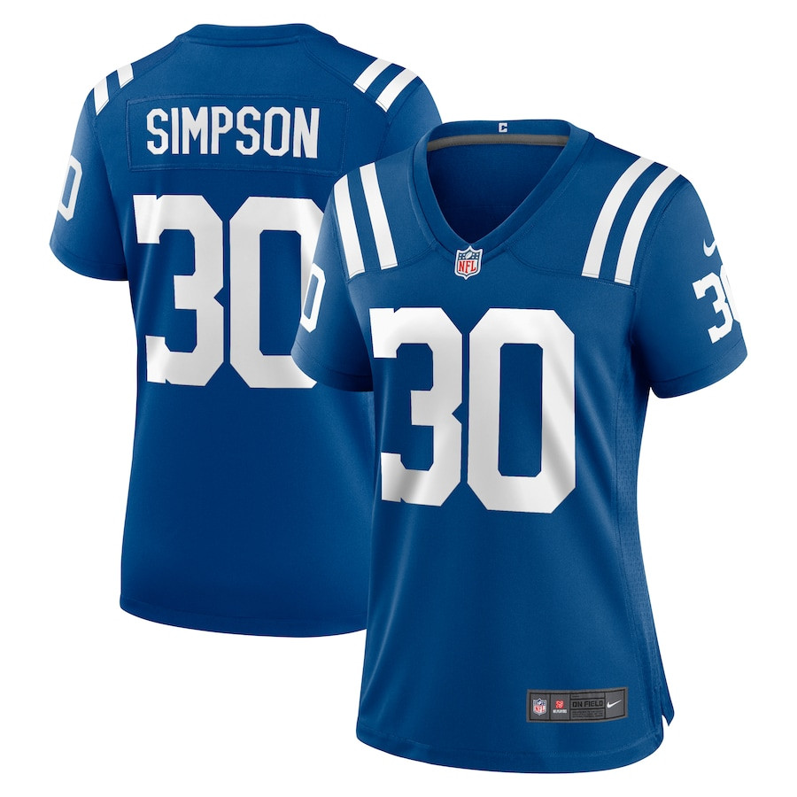 Jaylin Simpson 30 Indianapolis Colts Women's Game Jersey - Royal Js5488