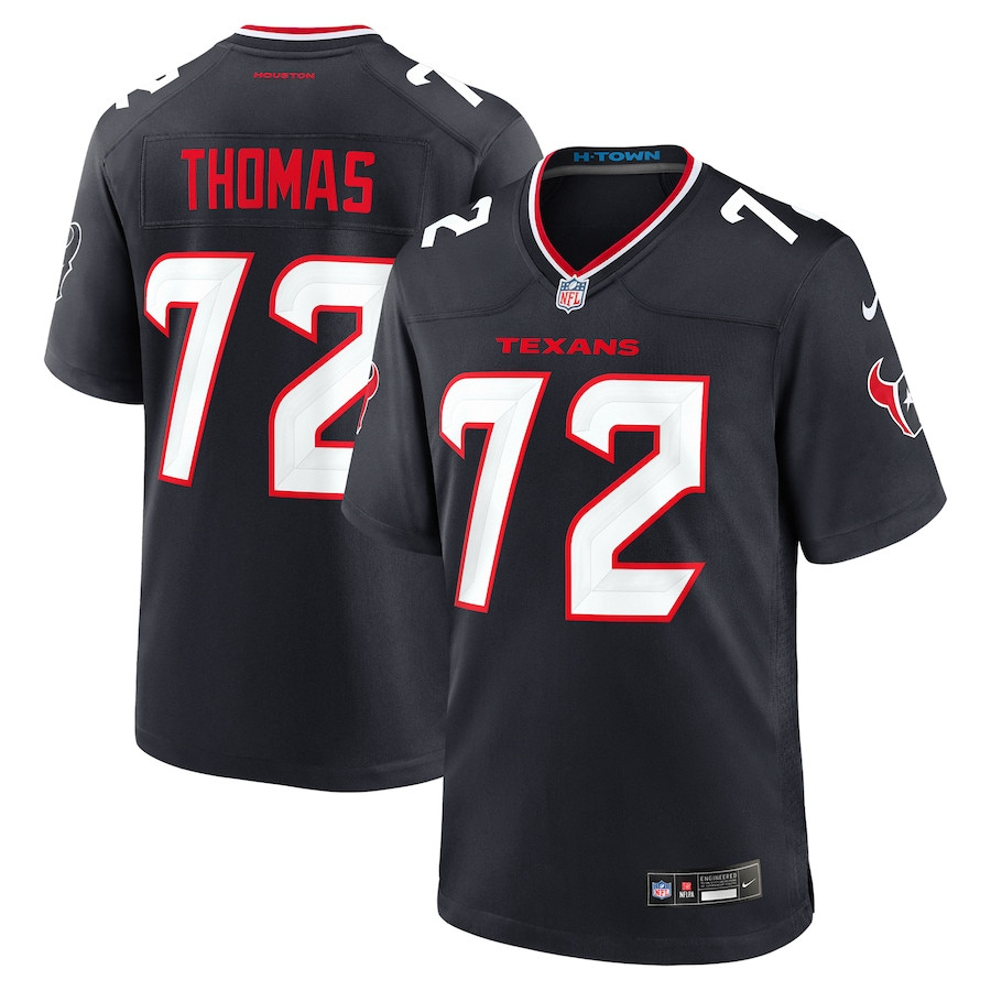 Jaylon Thomas 72 Houston Texans Team Game Men Jersey - Navy Js4663