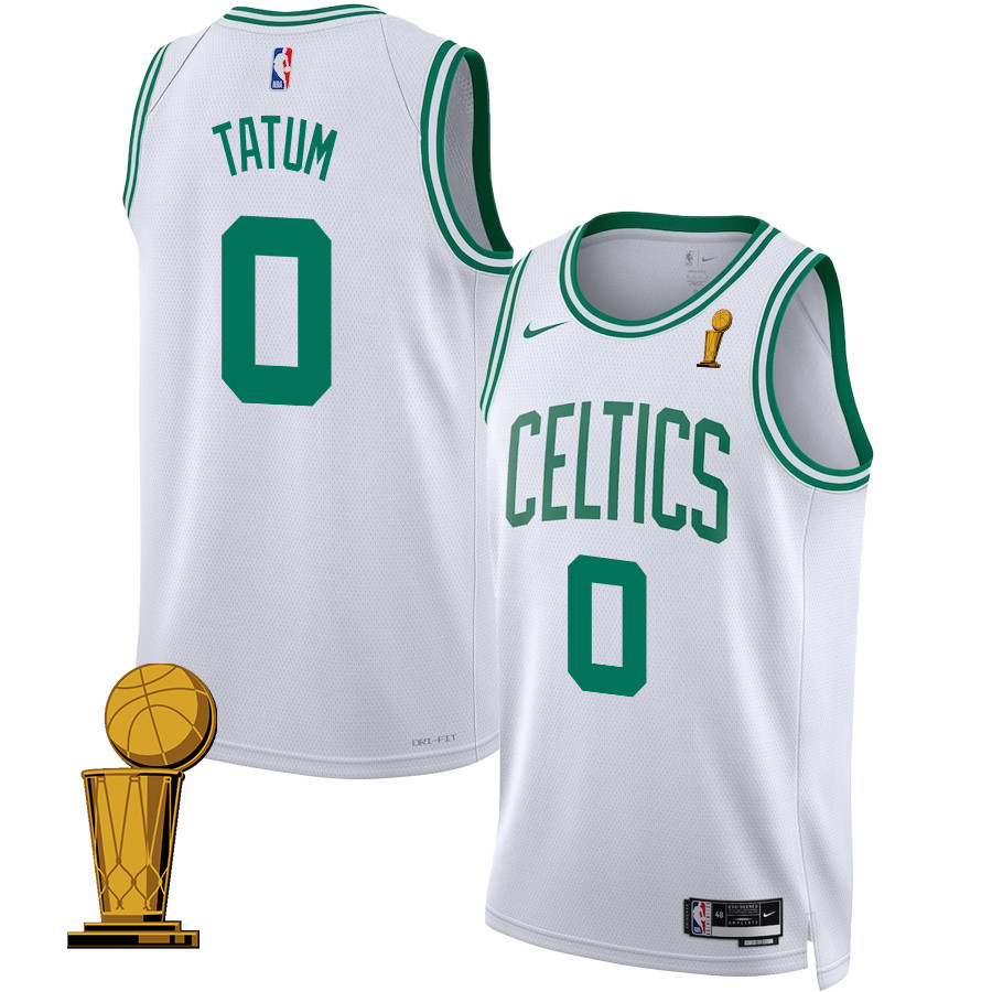 Jayson Tatum 0 Boston Celtics 2024 Finals Champions Swingman Jersey - Association Edition - White