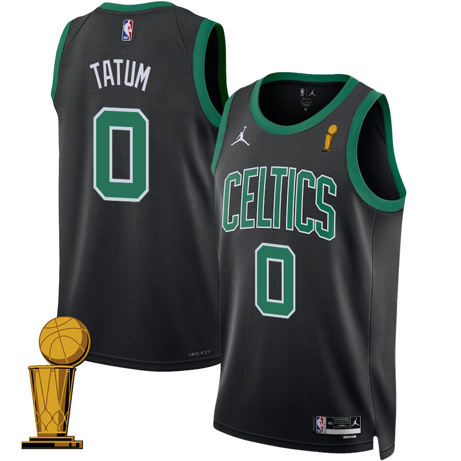 Jayson Tatum 0 Boston Celtics 2024 Finals Champions Swingman Jersey - Statement Edition - Black