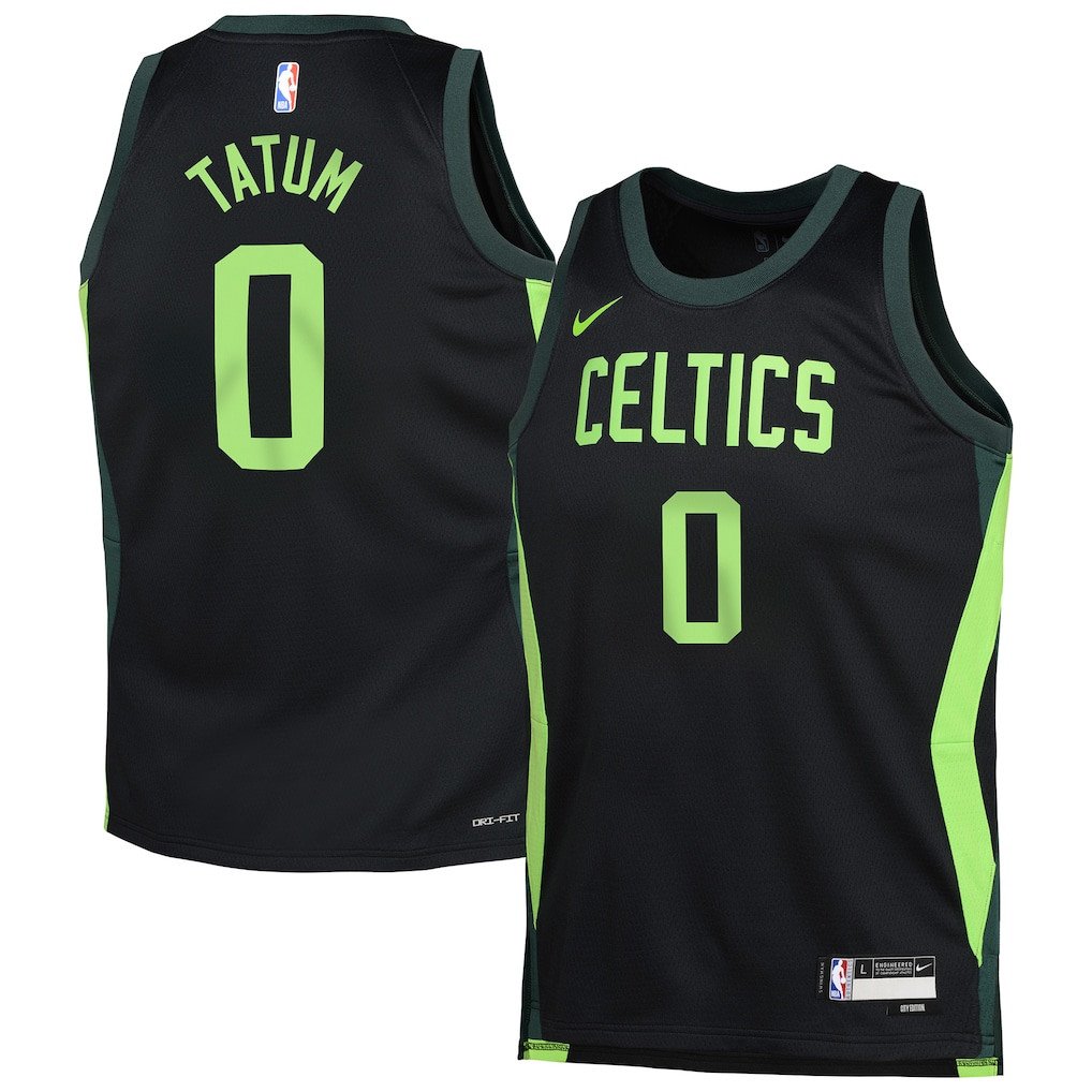 Jayson Tatum 0 Boston Celtics 2024/25 Swingman Player Youth Jersey - City Edition - Black