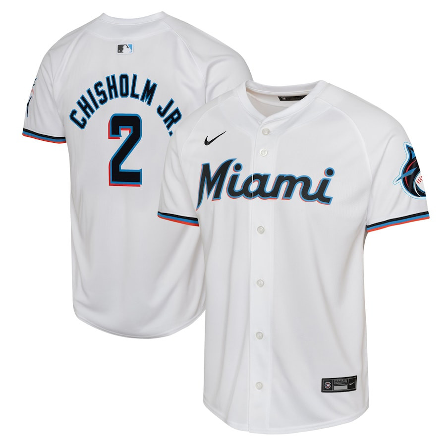 Jazz Chisholm 2 Miami Marlins Home Limited Player Youth Jersey - White