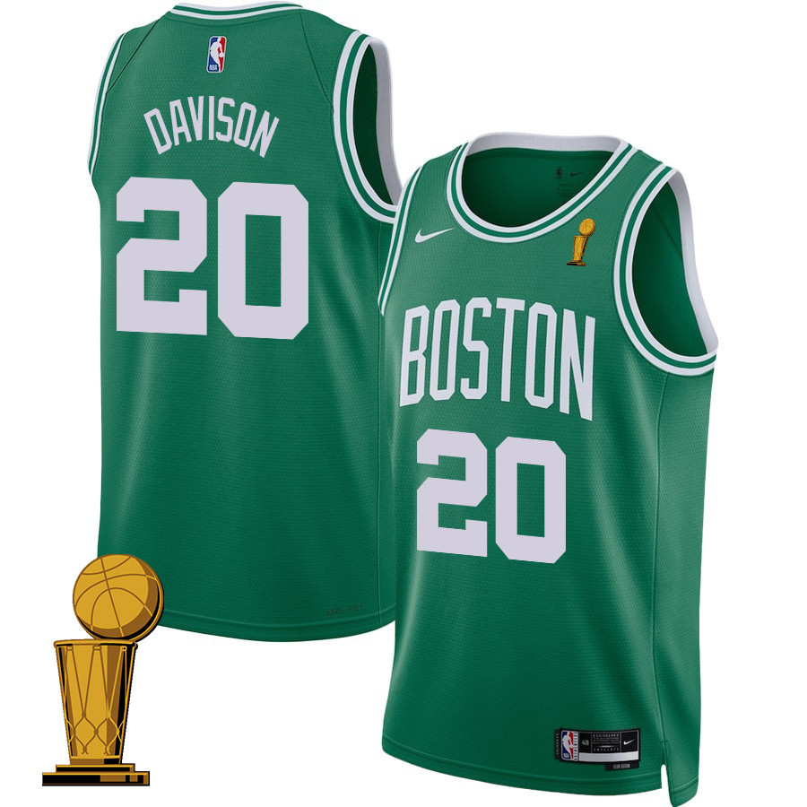 Jd Davison 20 Boston Celtics 2024 Finals Champions Jersey - Icon Edition - Kelly Green