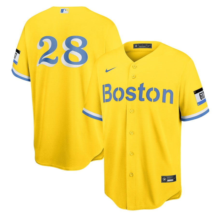 J.d. Martinez 28 Boston Red Sox City Connect Jersey - Gold/light Blue