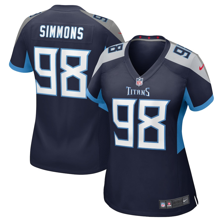 Jeffery Simmons 98 Tennessee Titans Women's Game Jersey - Navy Js1160