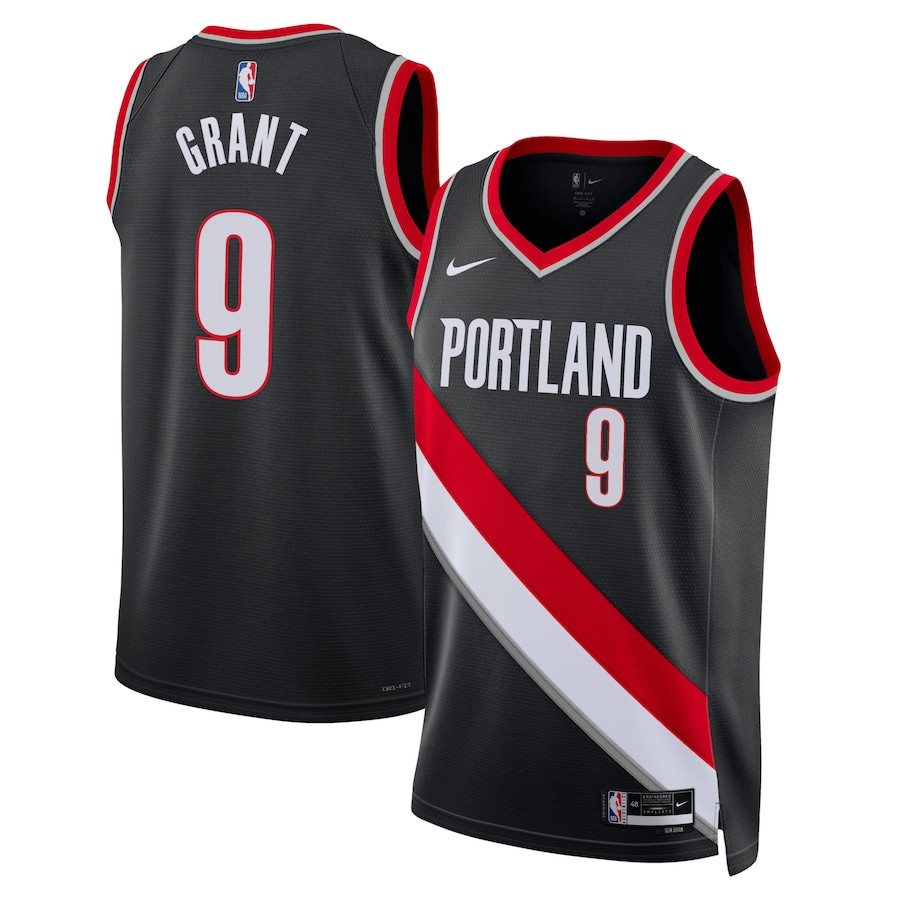 Jerami Grant 9 Portland Trail Blazers Unisex Swingman Jersey - Icon Edition - Black