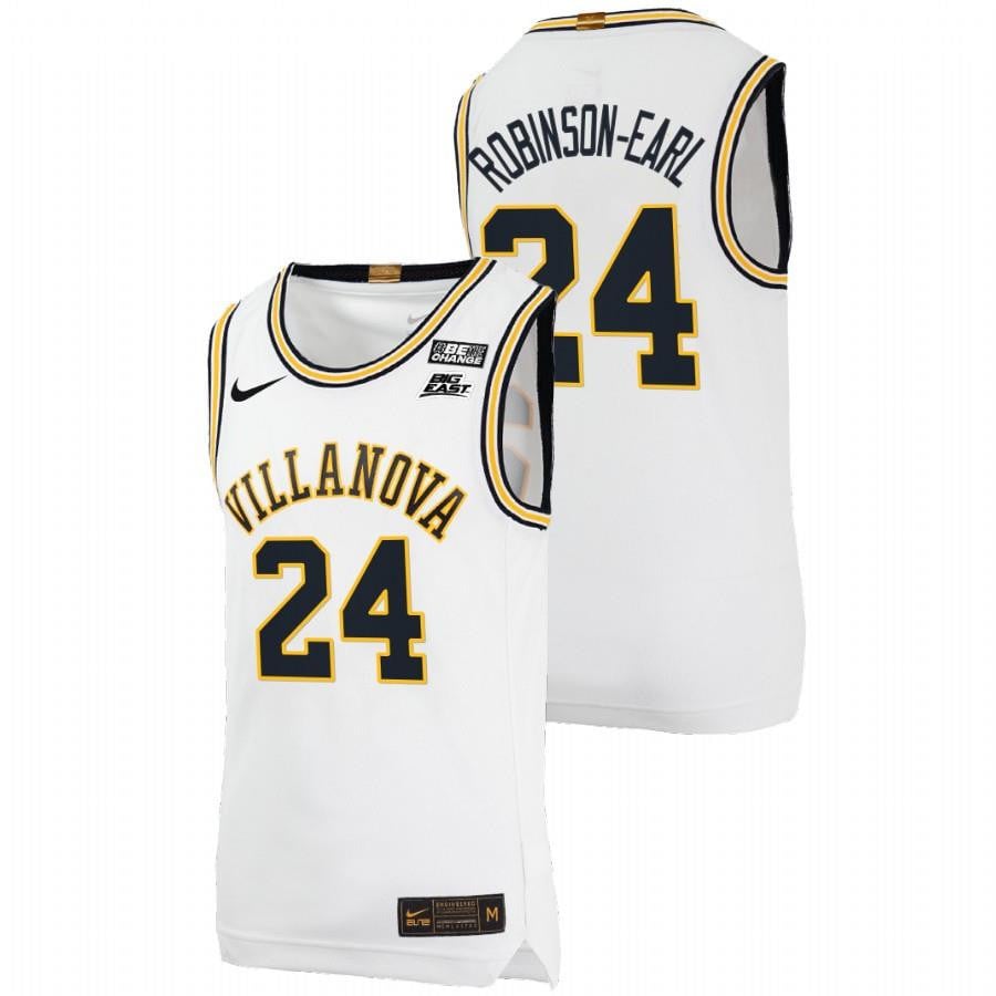 Jeremiah Robinson-earl 24 White Villanova Wildcats Throwback Jersey