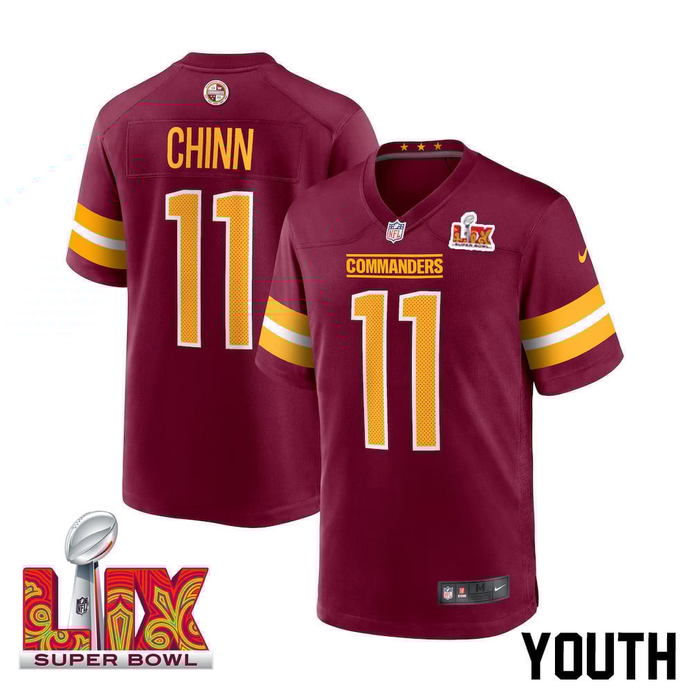 Jeremy Chinn #11 Washington Commanders Super Bowl Lix Jersey - Men's - Burgundy Js3890