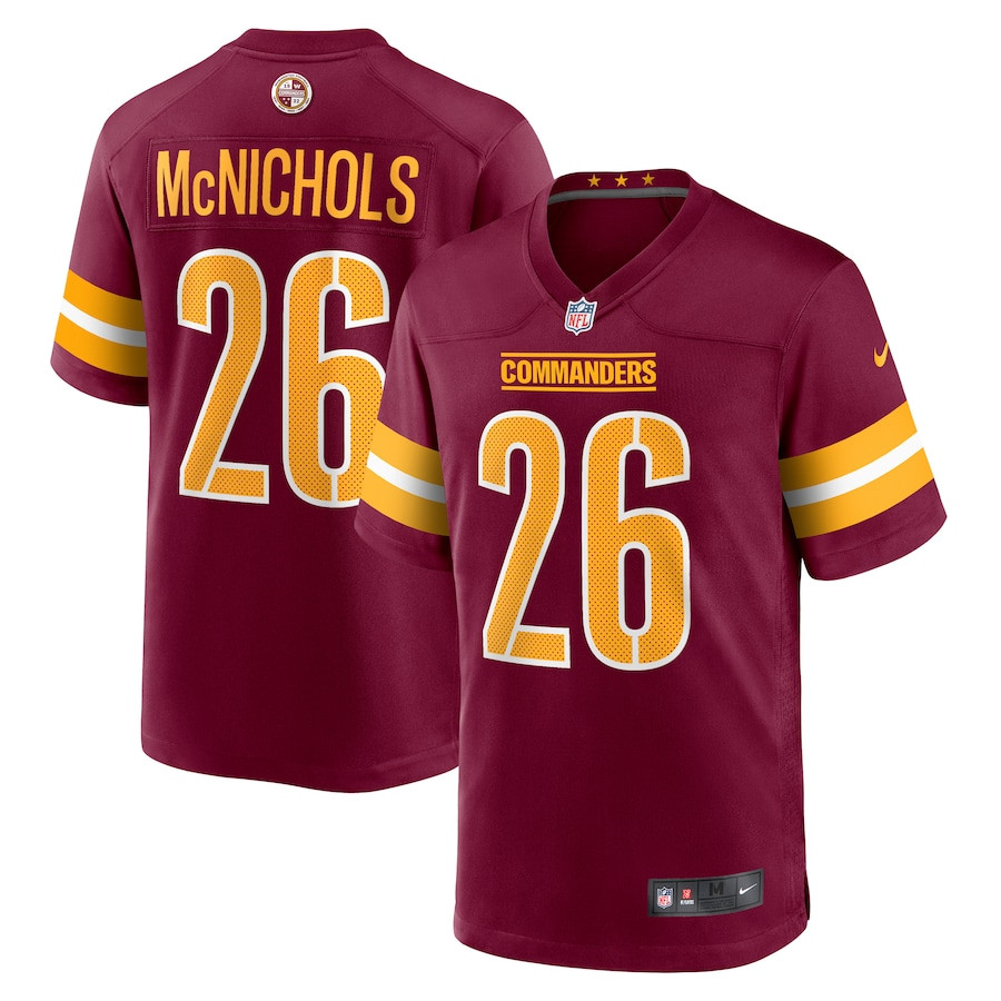 Jeremy Mcnichols 26 Washington Commanders Game Men Jersey - Burgundy Js2667
