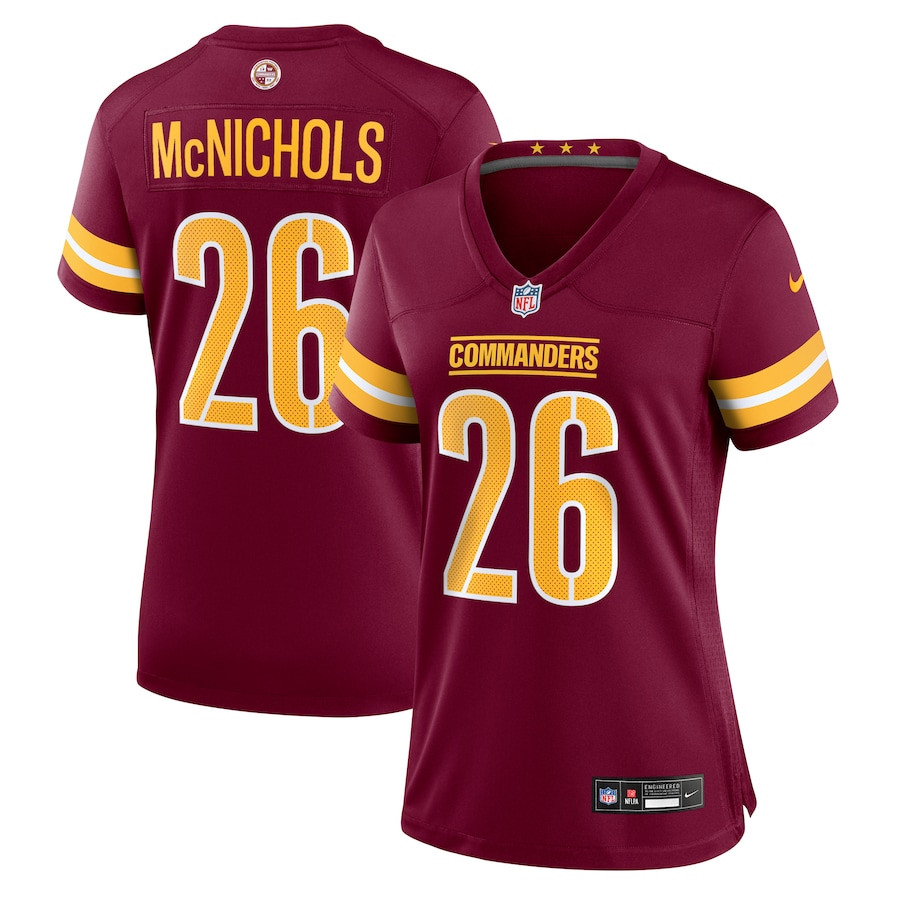 Jeremy Mcnichols 26 Washington Commanders Women's Game Jersey - Burgundy Js5651