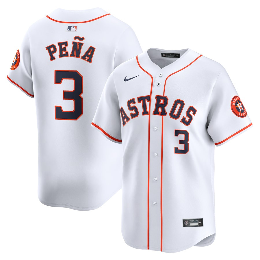 Jeremy Pe?a 3 Houston Astros Home Limited Men Jersey - White