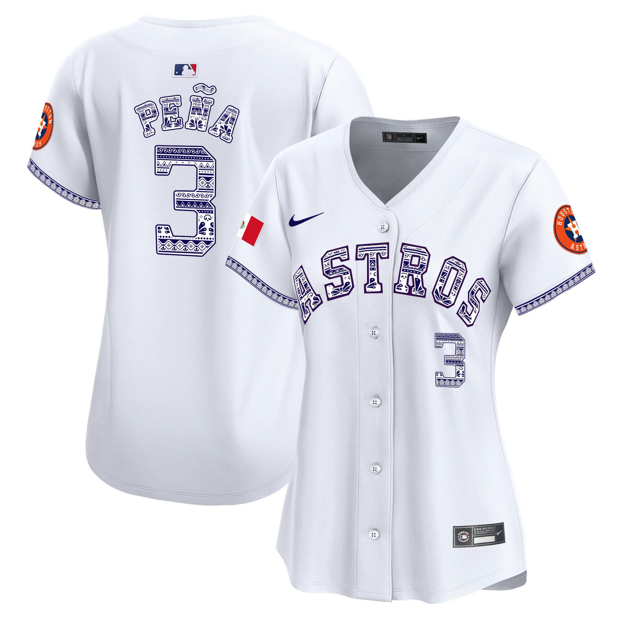 Jeremy Pena 3 Houston Astros Mexico Women Jersey - White