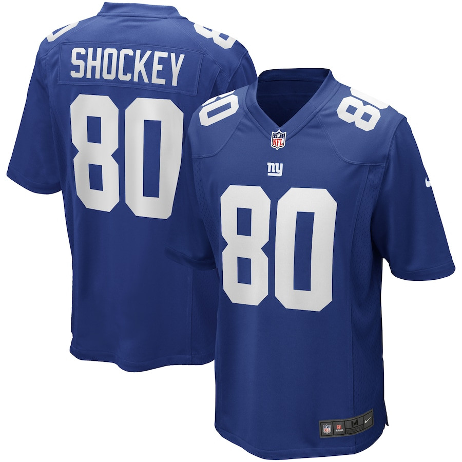 Jeremy Shockey 80 New York Giants Men Game Retired Jersey - Royal Js7092