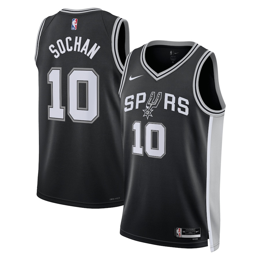 Jeremy Sochan 10 San Antonio Spurs Unisex Swingman Jersey - Icon Edition - Black