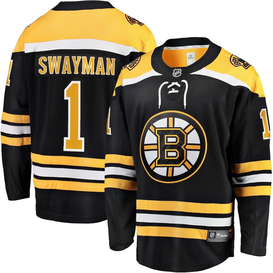 Jeremy Swayman 1 Boston Bruins Home Breakaway Jersey - Black