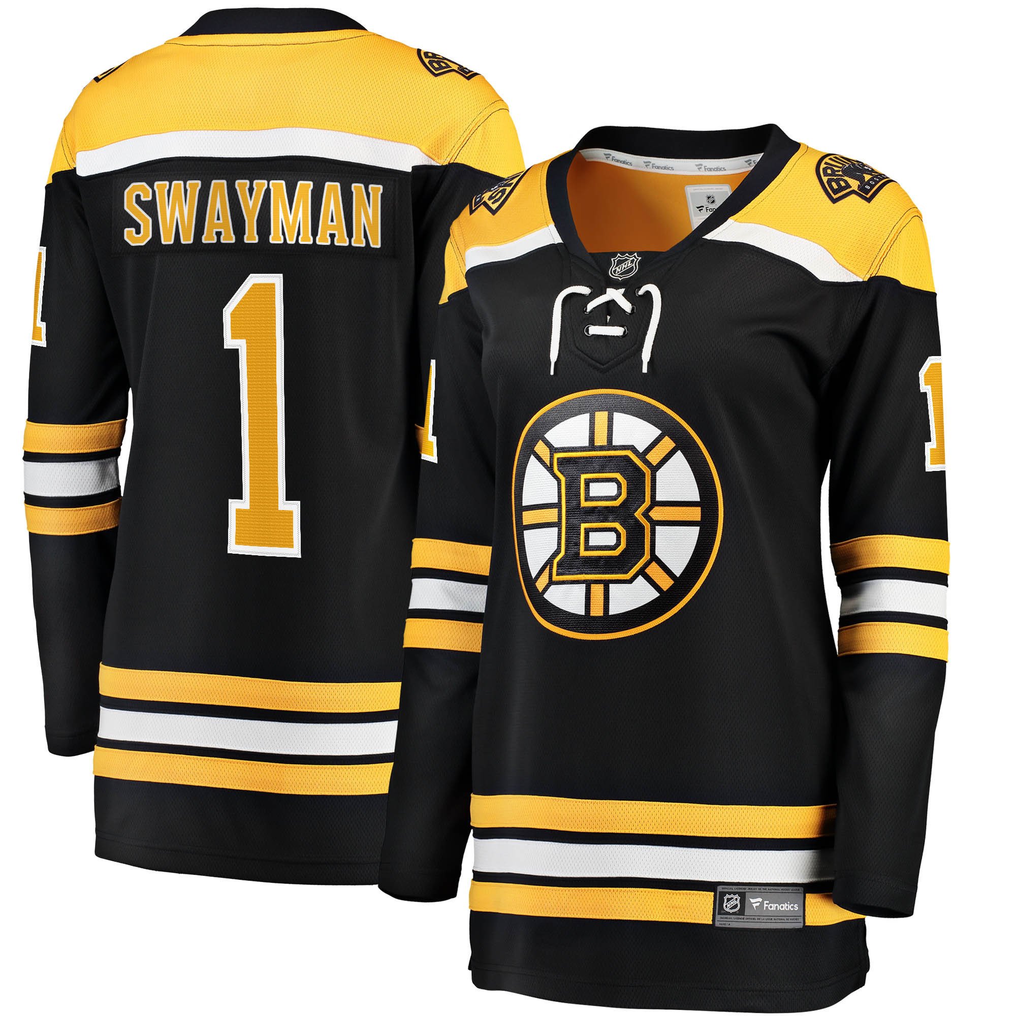 Jeremy Swayman 1 Boston Bruins Home Breakaway Jersey - Women, Black