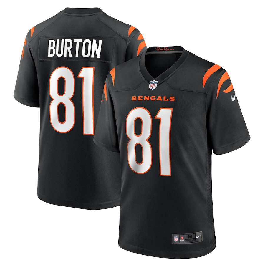 Jermaine Burton 81 Cincinnati Bengals Game Men Jersey - Black Js5309