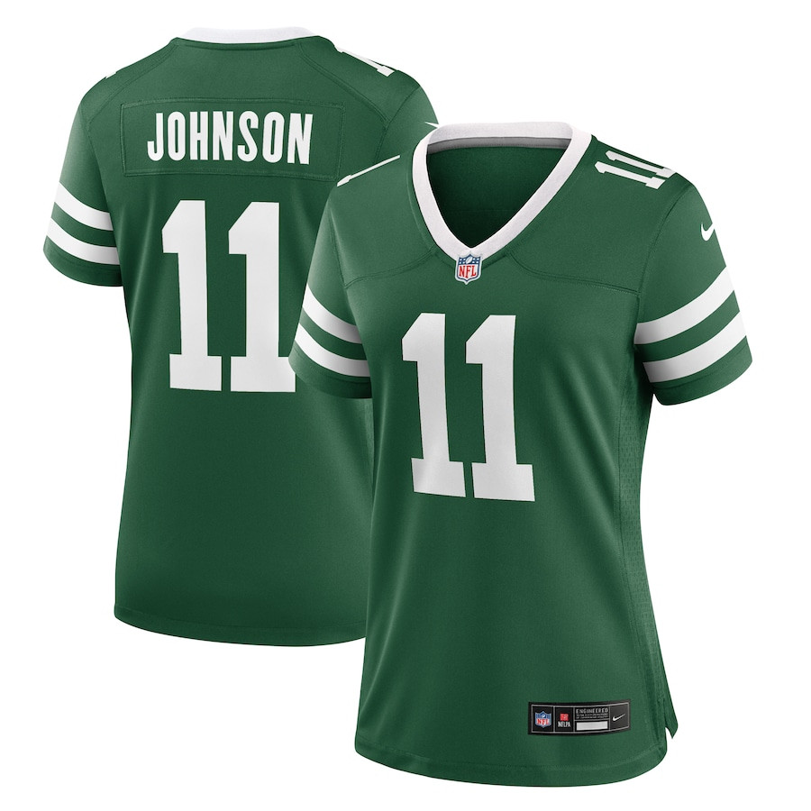 Jermaine Johnson 11 New York Jets Women's Team Game Jersey - Legacy Green Js6846