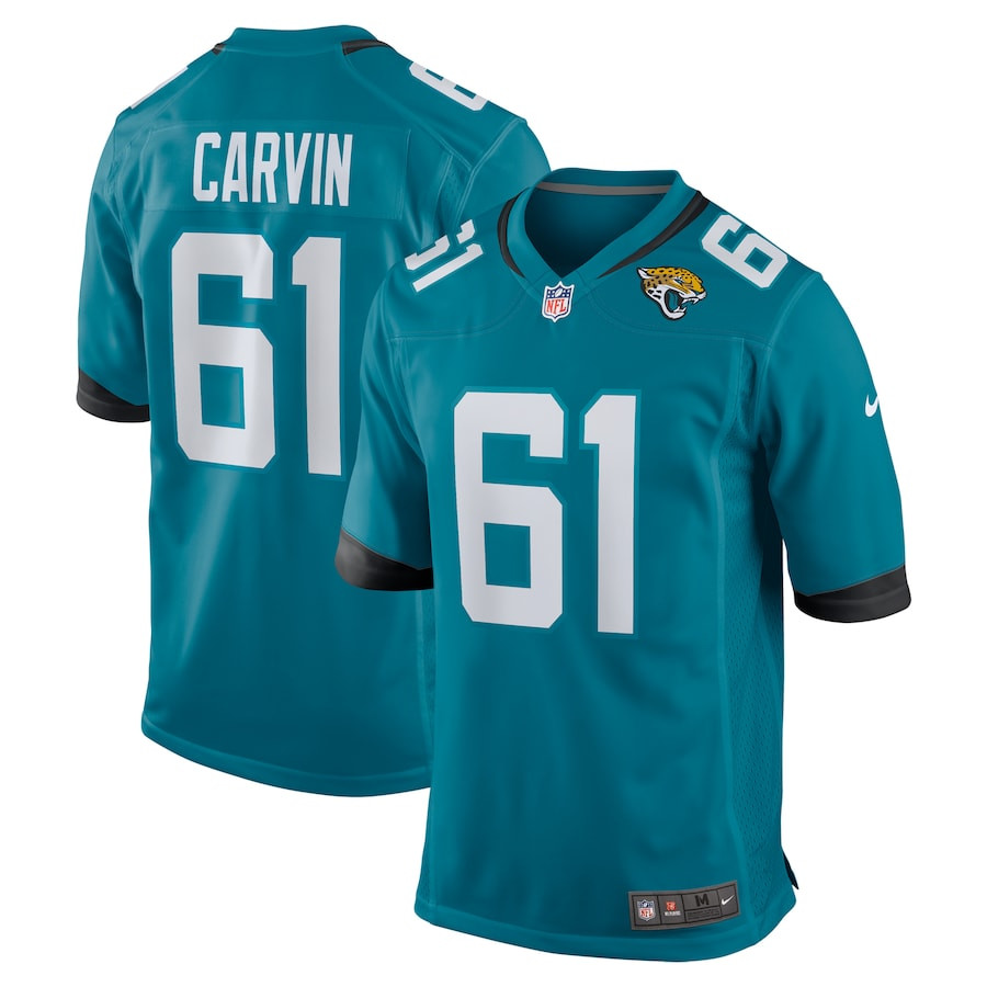 Jerome Carvin 61 Jacksonville Jaguars Team Game Men Jersey - Teal Js3886