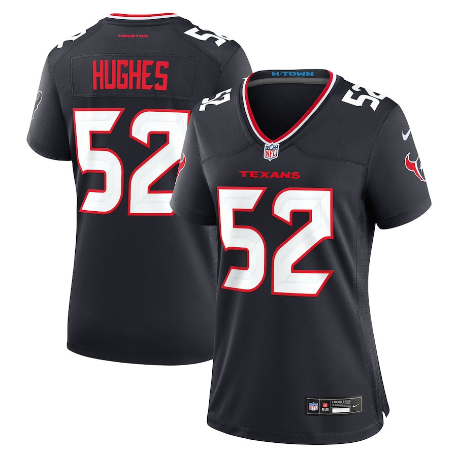 Jerry Hughes 52 Houston Texans Women's Team Game Jersey - Navy Js9721