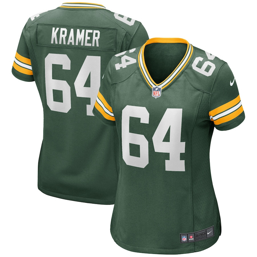 Jerry Kramer 64 Green Bay Packers Women Game Retired Jersey - Green Js9986