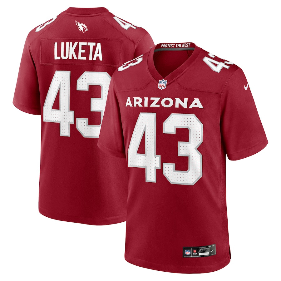 Jesse Luketa 43 Arizona Cardinals Team Game Men Jersey - Cardinal Js6558