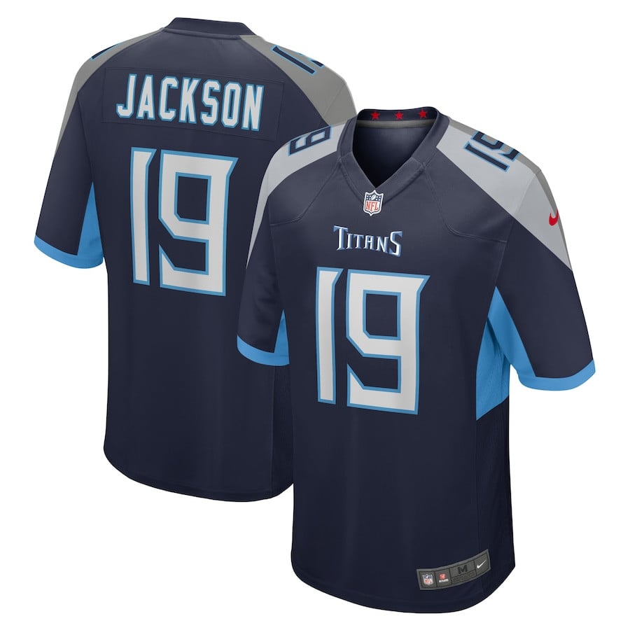 Jha'quan Jackson 19 Tennessee Titans Game Men Jersey - Navy Js5244
