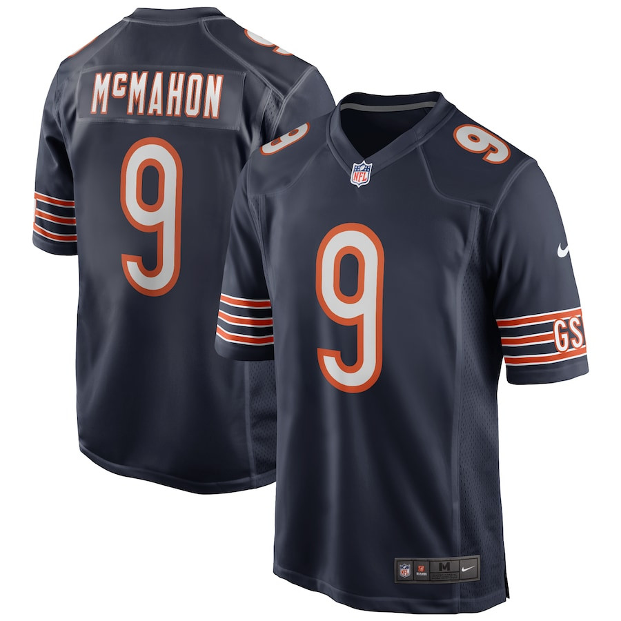 Jim Mcmahon 9 Chicago Bears Men Game Retired Jersey - Navy Js8053