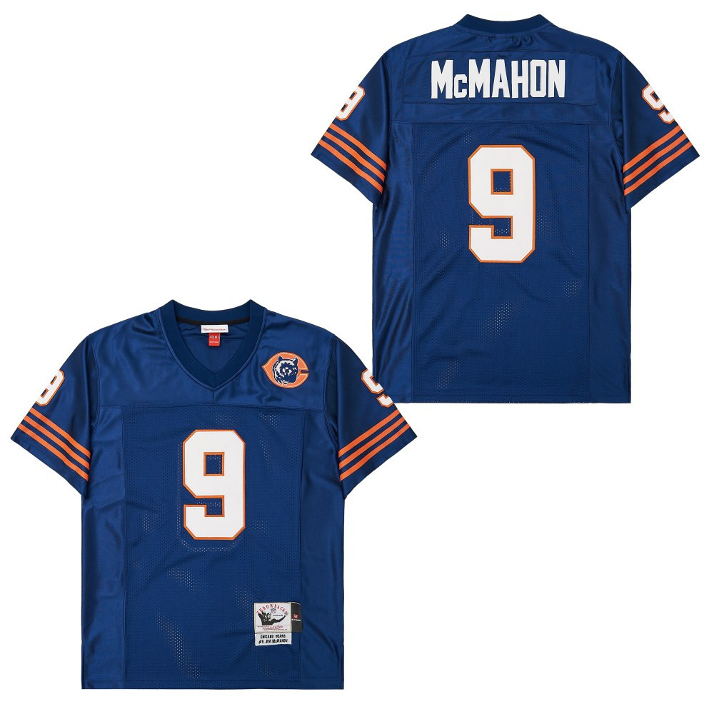 Jim Mcmahon 9 Chicago Bears Retro Throwback Men Jersey - Navy Js8520