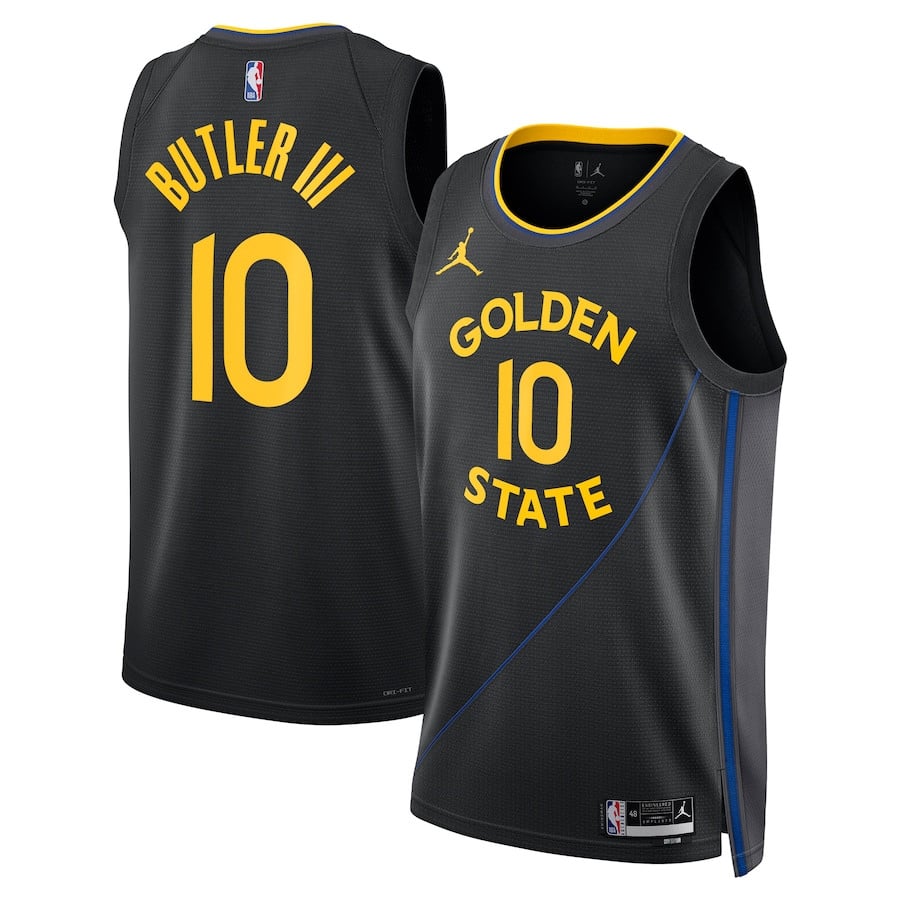 Jimmy Butler 10 Golden State Warriors Unisex Swingman Jersey - Statement Edition - Black