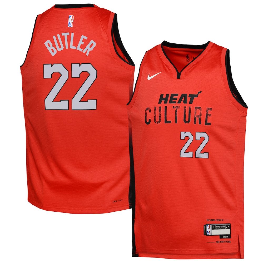 Jimmy Butler 22 Miami Heat 2024/25 Swingman Player Youth Jersey - City Edition - Red