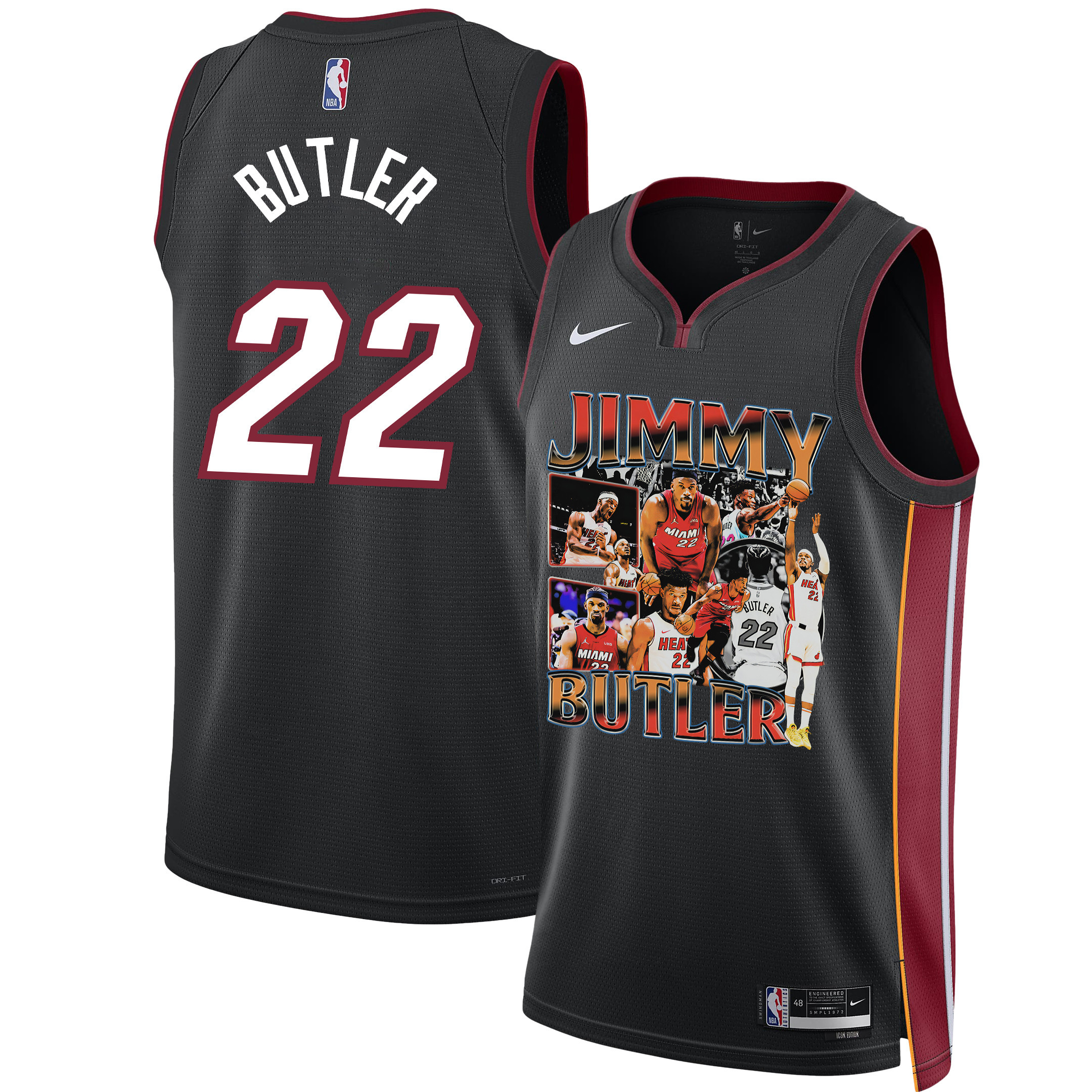 Jimmy Butler 22 Miami Heat Scoring Machine 2023 Nba Champions Swingman Jersey - Black