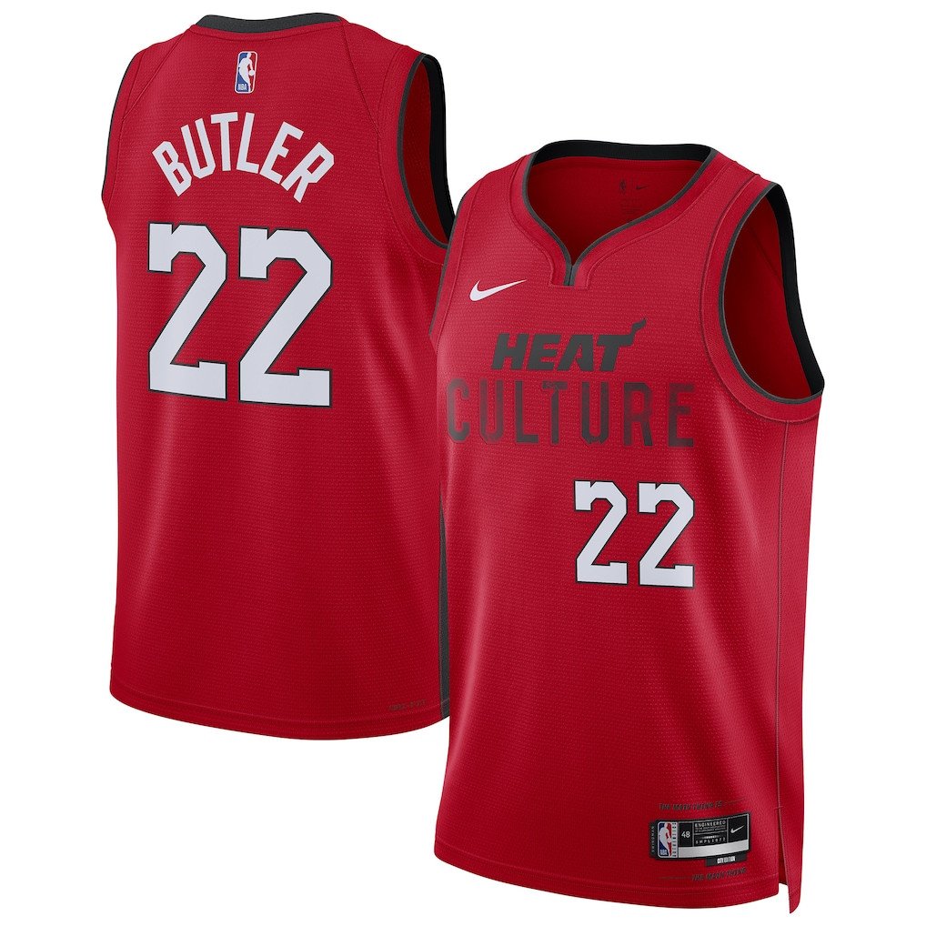 Jimmy Butler 22 Miami Heat Unisex 2024/25 Swingman Player Jersey - City Edition - Red