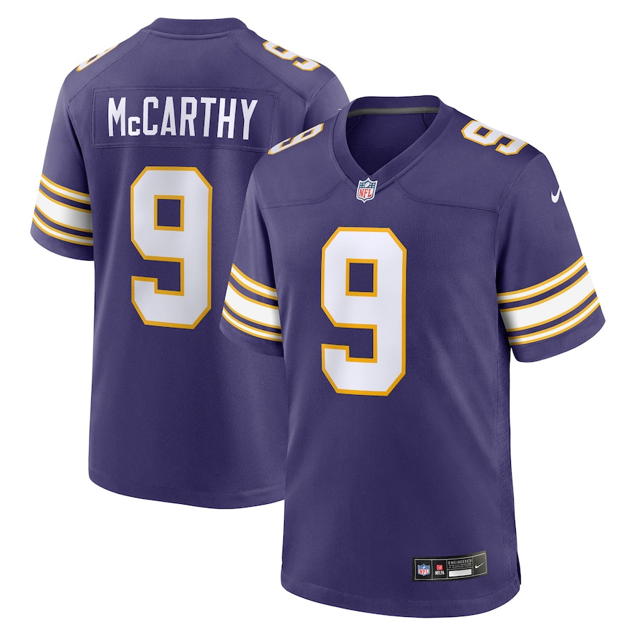 J.j. Mccarthy 9 Minnesota Vikings 2nd Alternate 2024 Nfl Draft First Round Pick Player Game Jersey - Purple Js4638